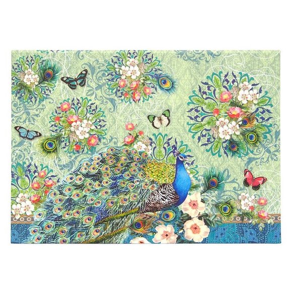 Punch Studio Royal Peacock Flip Top Decorative Nesting Box, Large 94811 - Picture 2 of 7